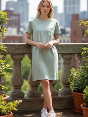 Sage Green T-yShirt Dress